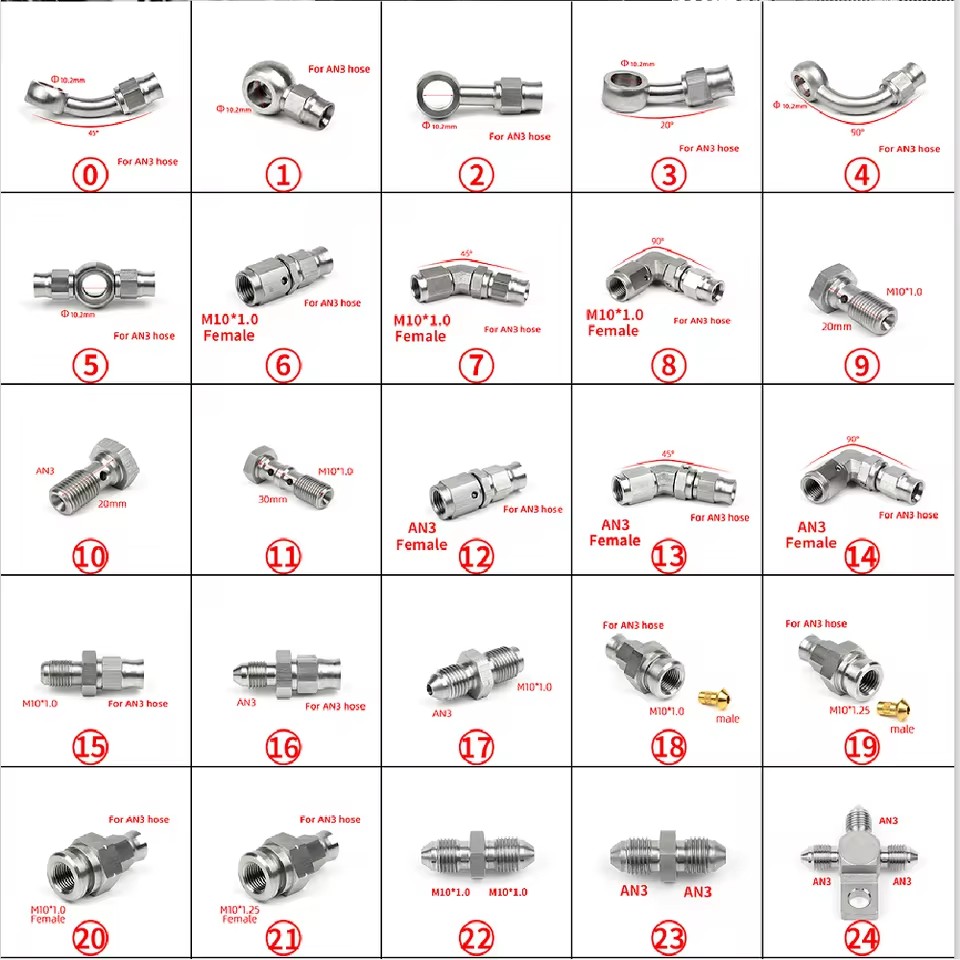 Brake Line Motorcycle - 01PC AN3 AN4 Przewód hydrauliczny hamulca